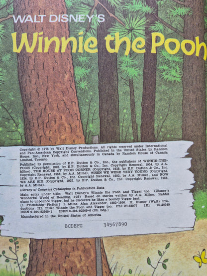 Walt Disney's Winnie the Pooh and Tigger Too by A.A. Milne (Very good, 1975, HC, Random House