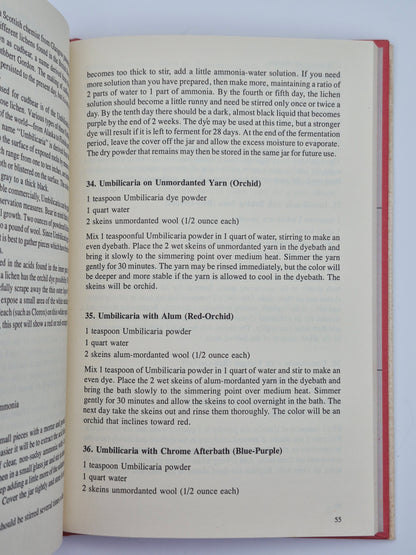 Ancient Dyes for Modern Weavers: 125 Recipes for Dyeing Yarns and Fabrics by Palmy Weigle (Very good, 1974, HC, 128 pgs, Watson-Guptill Pub.)