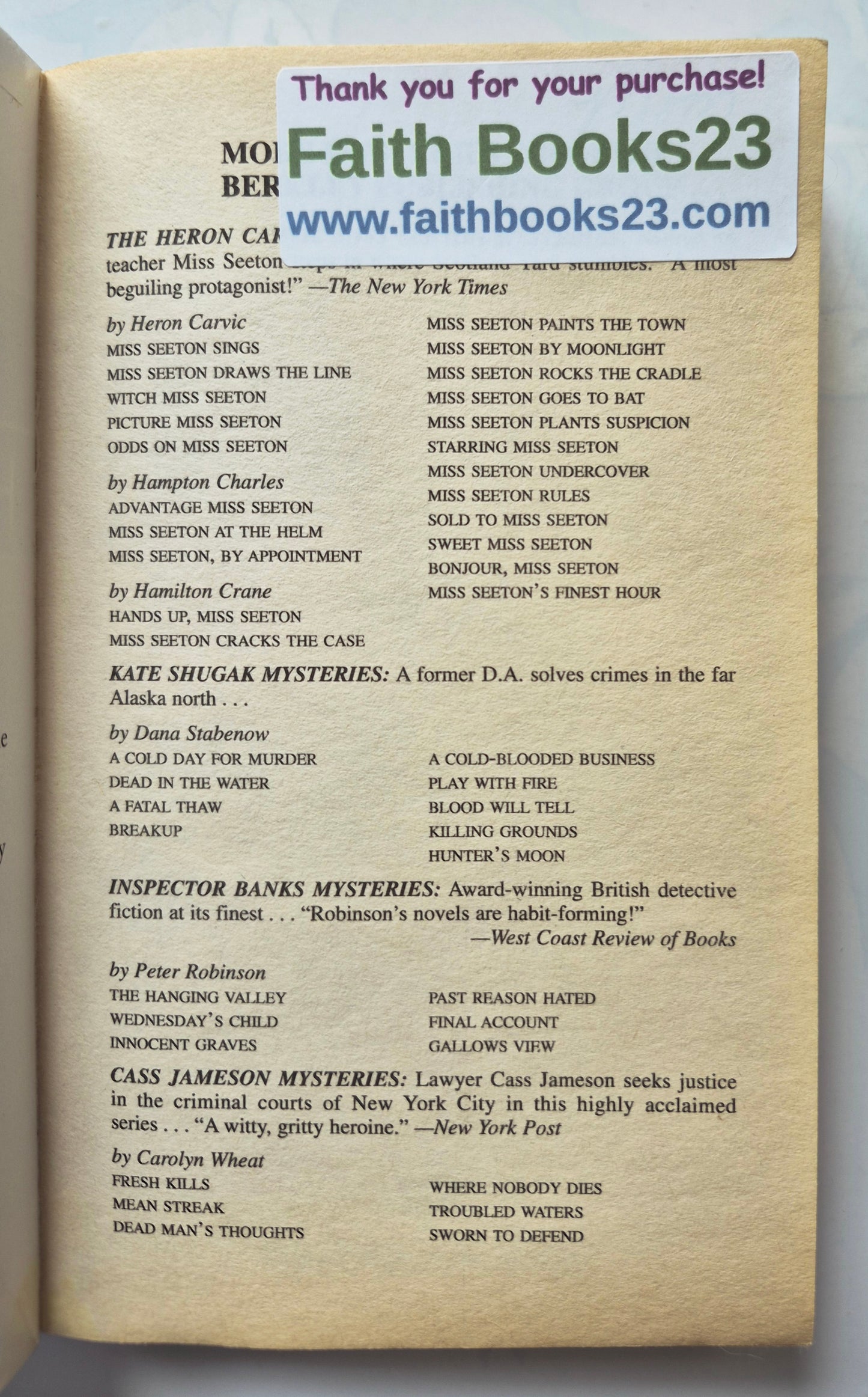 The Sea Hath Spoken by Stephen Lewis (Very good, 2001, PBK, 281 pgs, Berkley Prime Crime)