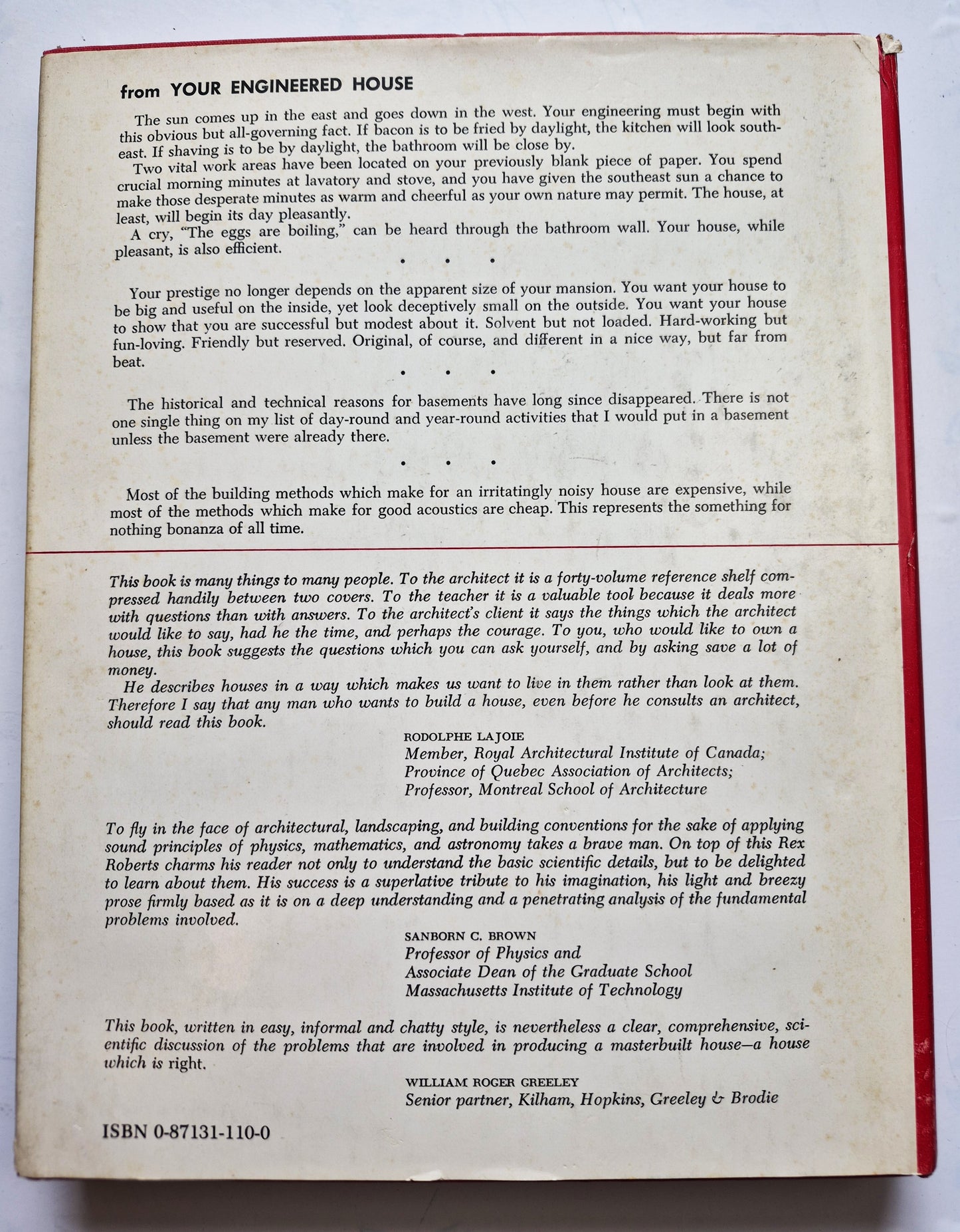 Your Engineered House by Rex Roberts (Very good, 1964, HC, 237 pgs, M. Evans & Co.)
