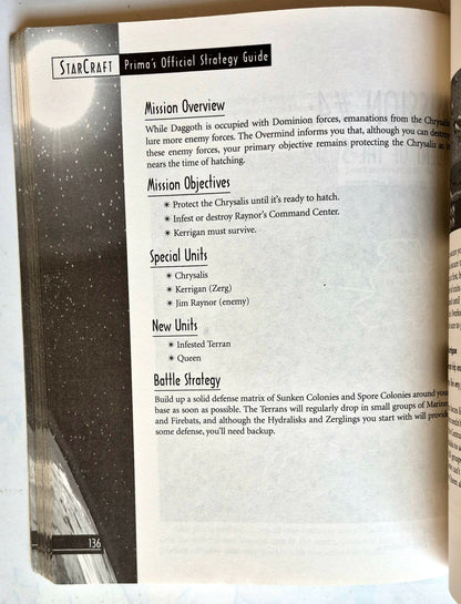 StarCraft Prima's Official Strategy Guide by Bart Farkas (Good, 1998, Pbk, 246 pgs, Prima Games)