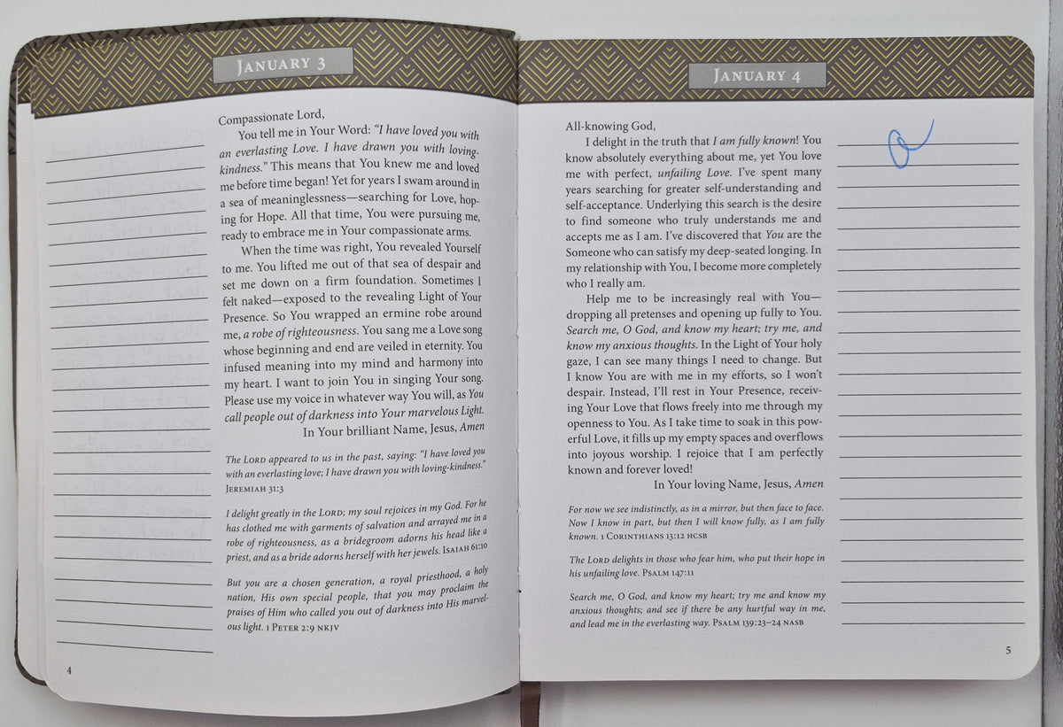 Jesus Listens Daily Devotional Prayer of Peace, Joy, and Hope Note-Taking Edition by Sarah Young (Good, 2022, Leathertouch, 383 pgs, Thomas Nelson)