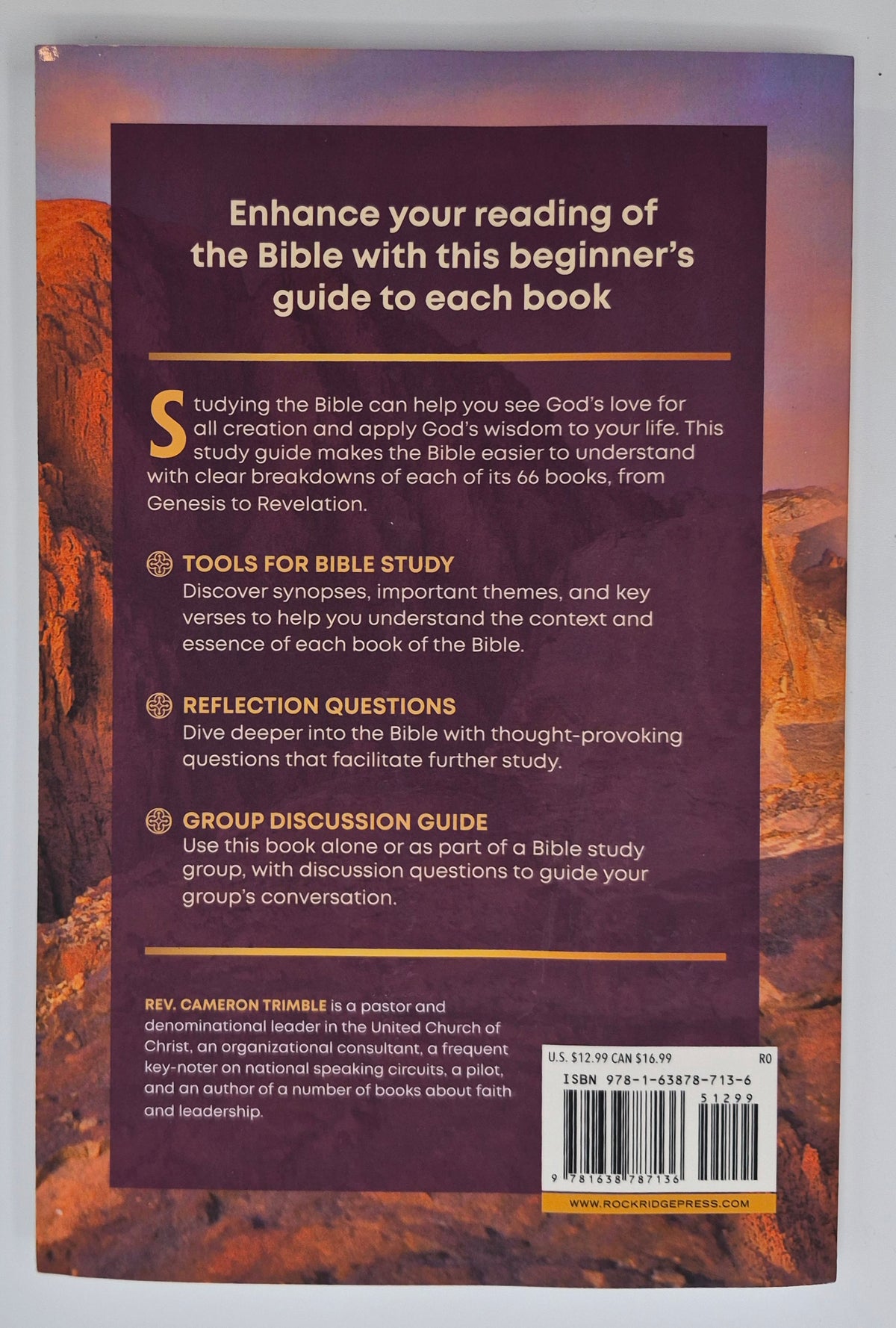 Beginner's Bible Study Guide: An Introduction to All 66 Books of the Bible by Rev. Cameron Trimble (Very good, 2022, Pbk, 148 pgs, RockRidge Press)