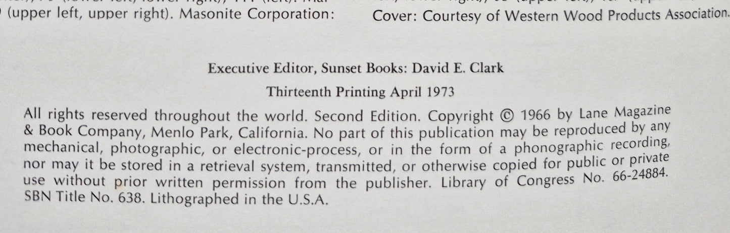 Sunset Ideas for Storage editor David E. Clark (Very Good, 1973, Pbk, 128 pgs, Lane Magazine & Book Co)