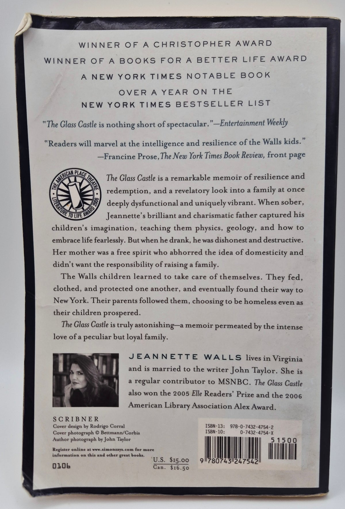 The Glass Castle by Jeannette Walls (Good, 2005, Pbk, 288 pgs, Scribner)