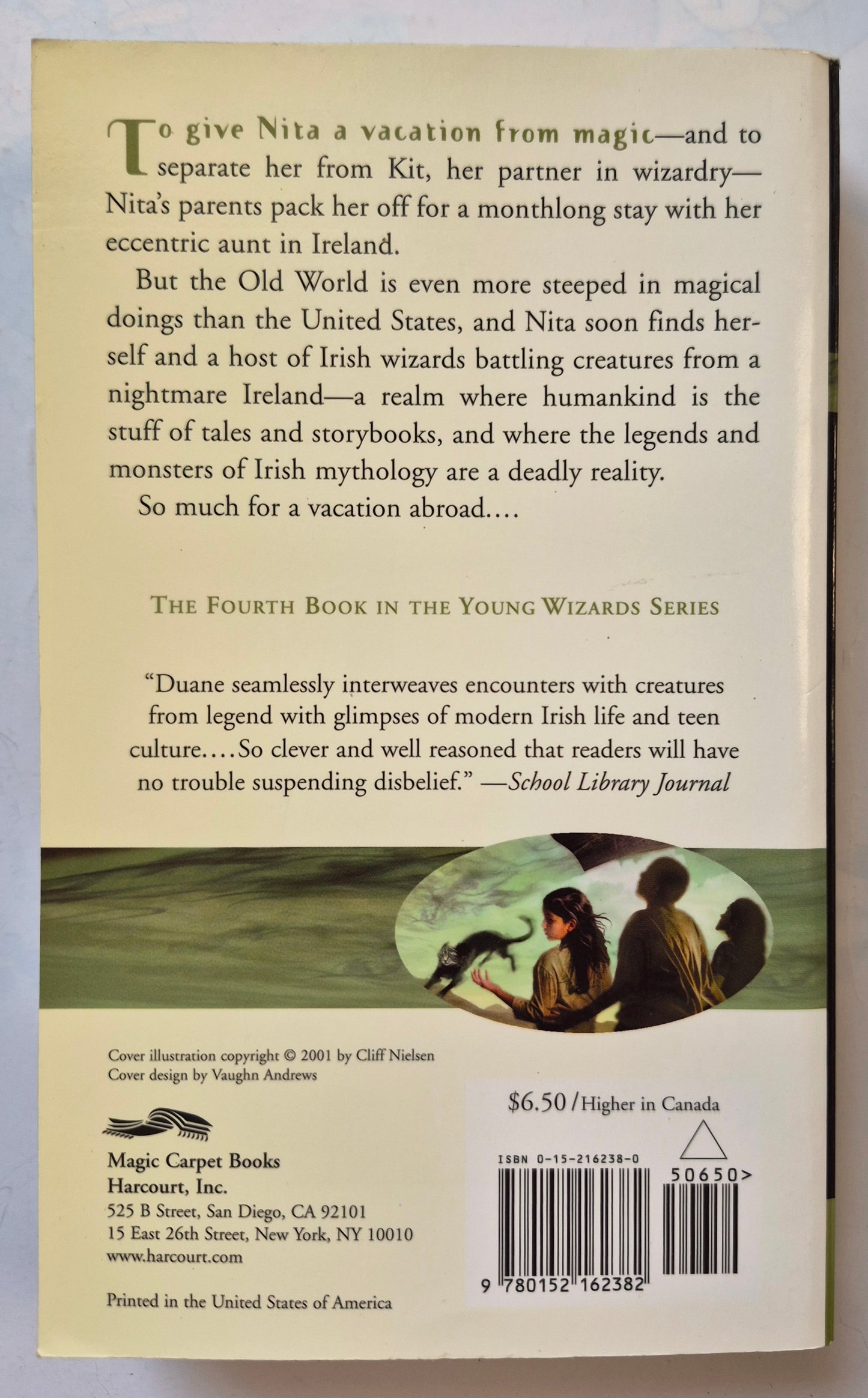 A Wizard Abroad #4 by Diane Duane -Very good, 2001, Pbk, 356 pgs, Magic Carpet Books
