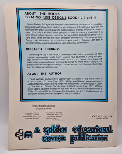 Creating Line Designs Book 2 by Randy l. Womack (Very good, 1985, Pbk, 20 pgs, Golden Educational Center Pub.)