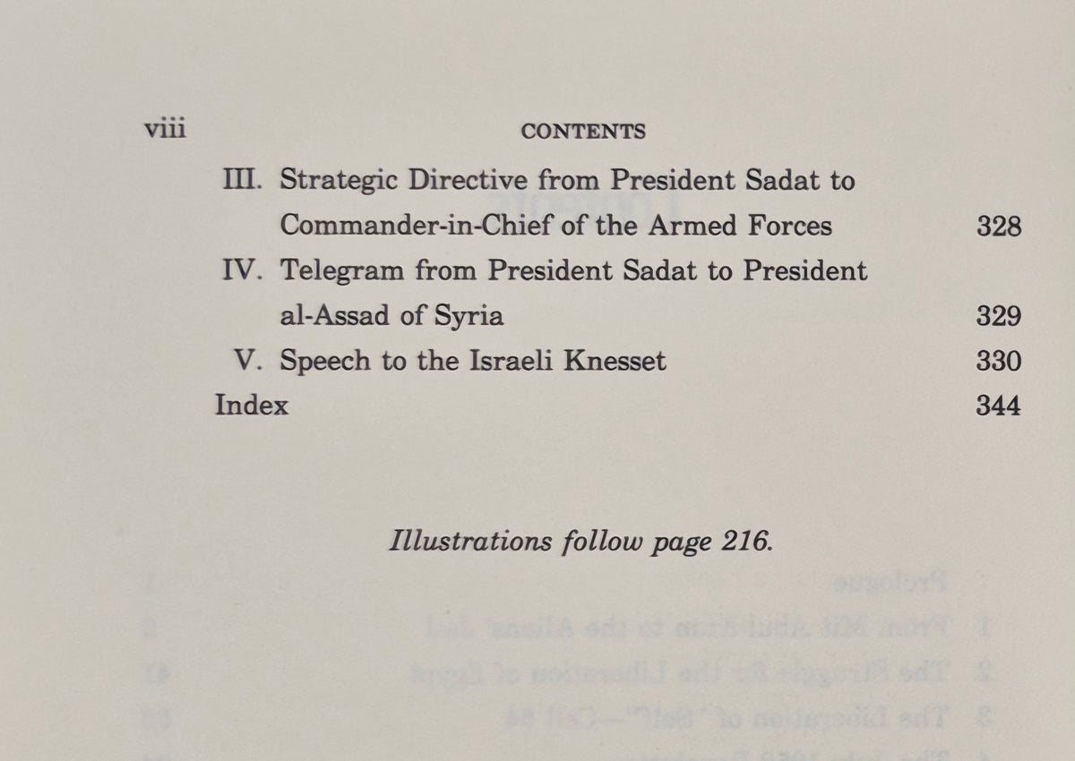En busca de identidad por Anwar el-Sadat (Bueno, 1978, Primera edición, Tapa dura, 360 páginas, Harper & Row)