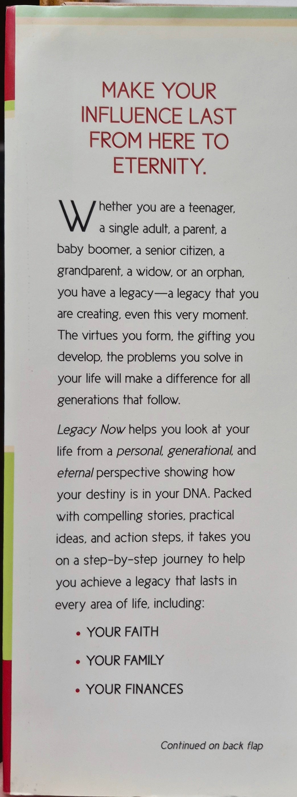 Legacy Now: Why  EVERYTHING About YOU Matters by Phil Munsey (Very Good, 2008, HC, 210 pgs, Charisma House)