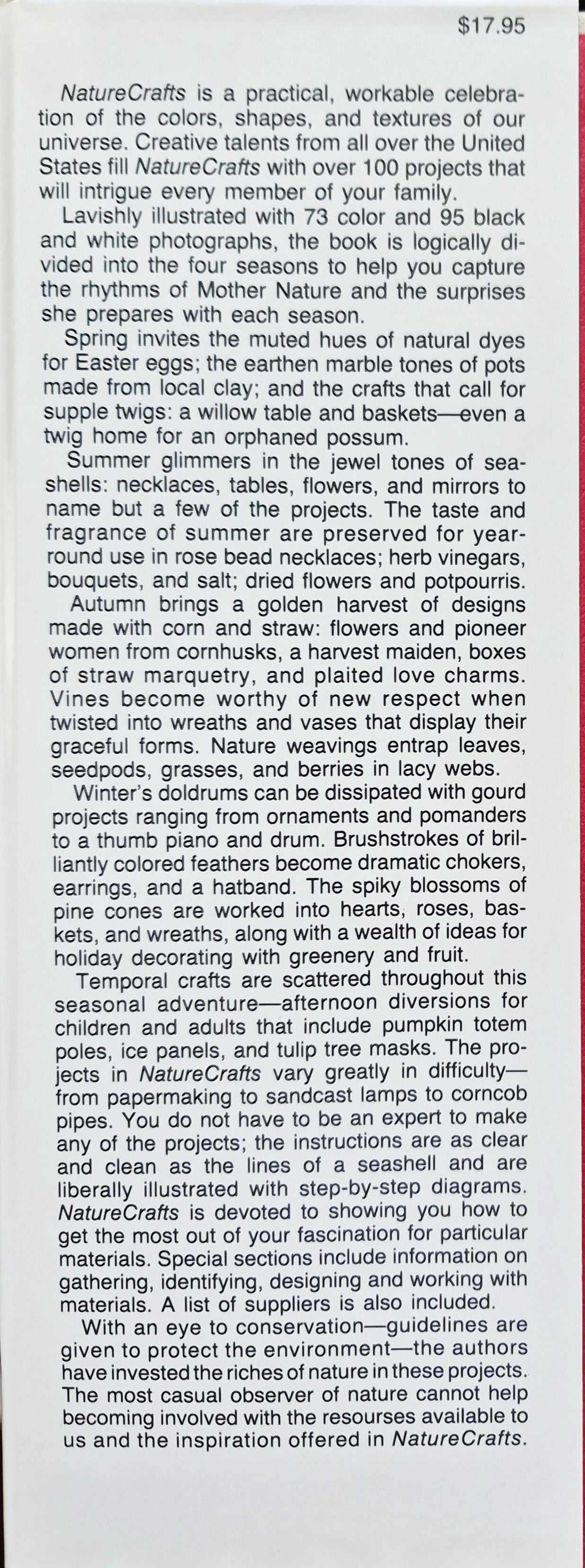 NatureCrafts: Seasonal Project from Natural Materials by Mary Elizabeth Johnson; Katherine Pearson (Very good, 1980, HC, 154 pgs, Oxmoor House)