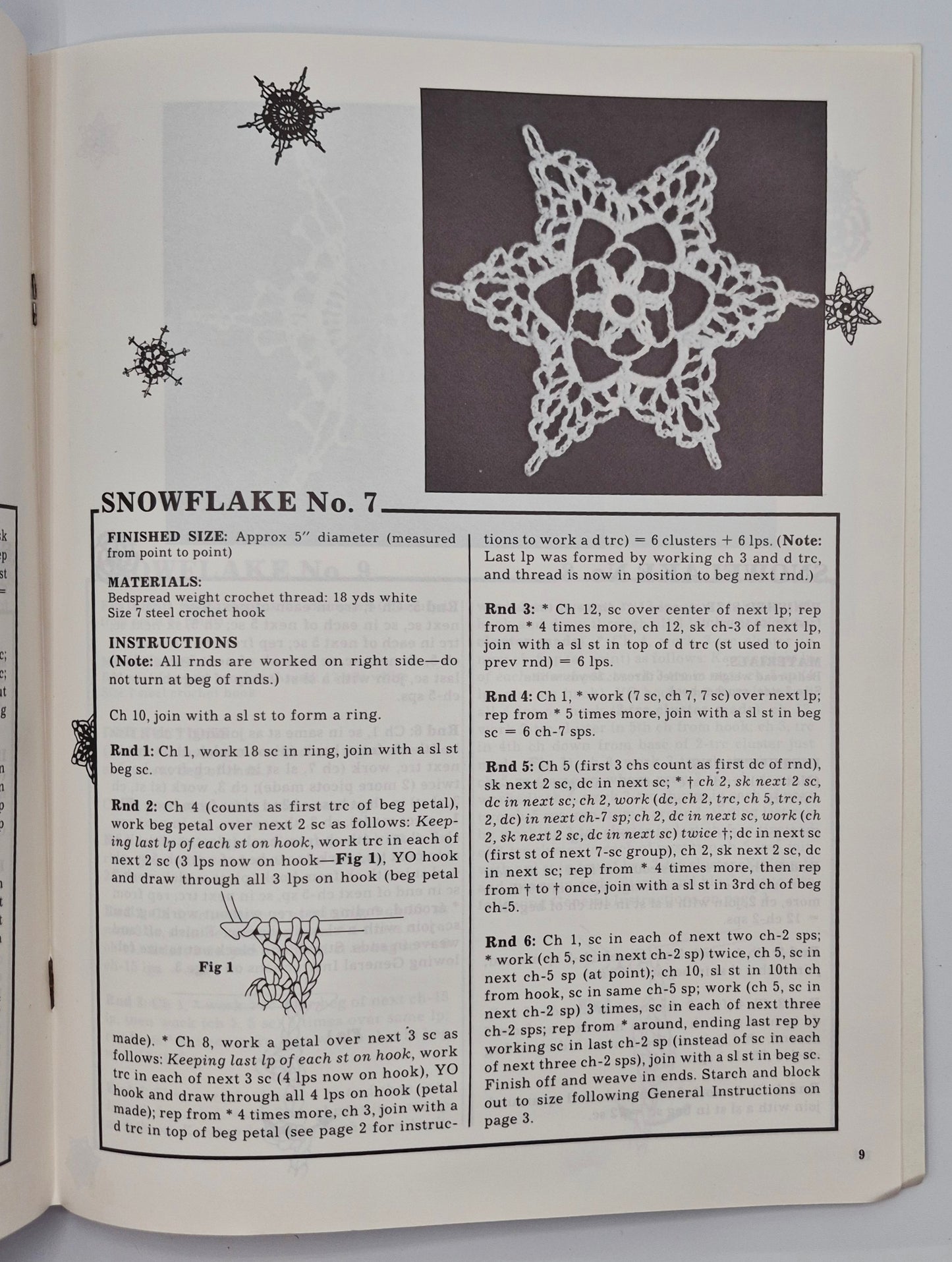 Crocheted Snowflakes by Mary Thomas (Very good, 1983, Pbk, 17 pgs, American School of Needlework)