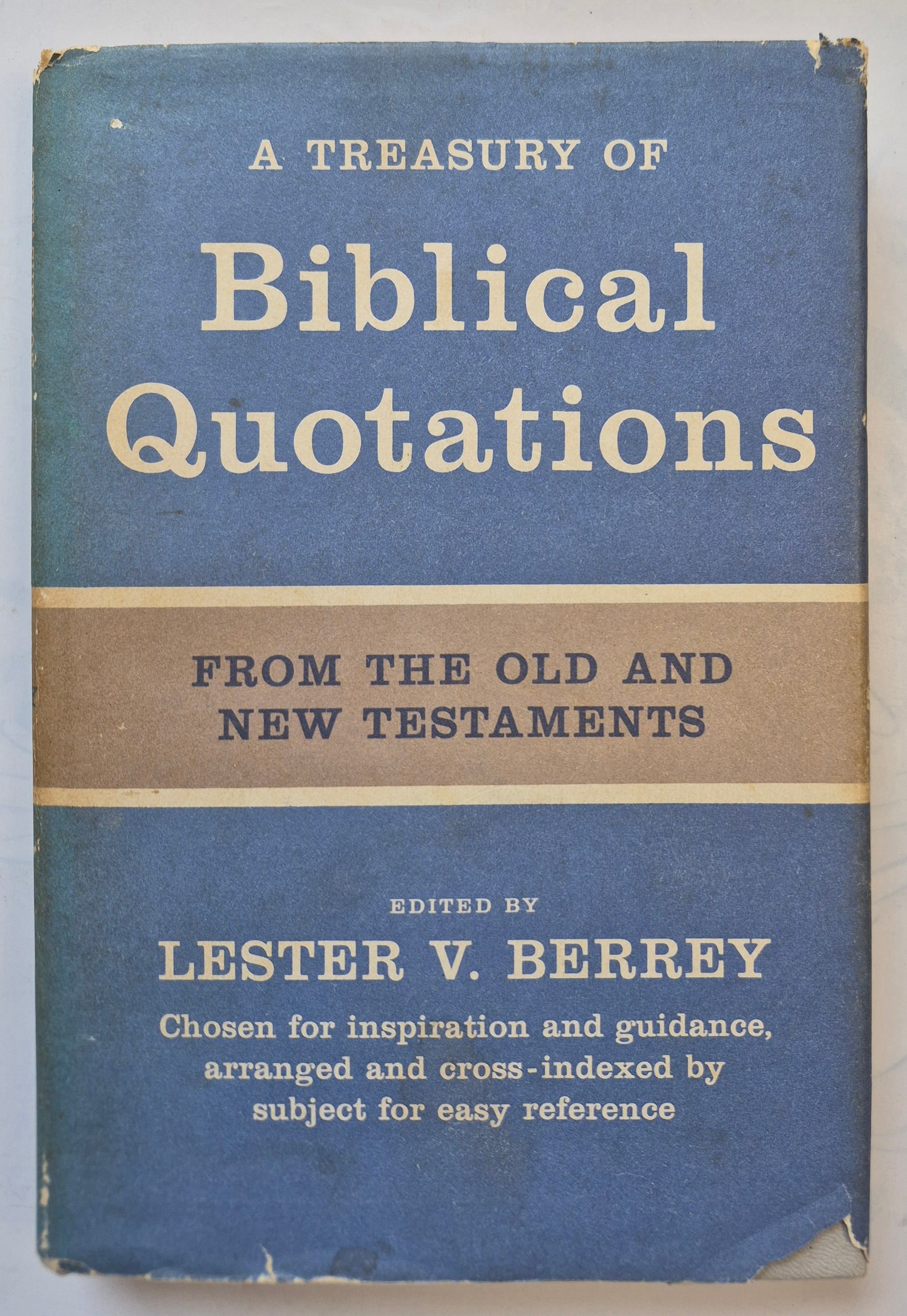 A Treasury of Biblical Quotations edited by Lester V. Berry -Good, 1953, HC, 264 pgs, Doubleday & Co.