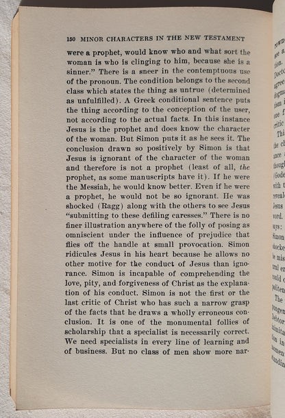 Some Minor Characters in the New Testament by Prof. A. T. Robertson (Very good, 1976, Pbk, 182 pages, Broadman Press)