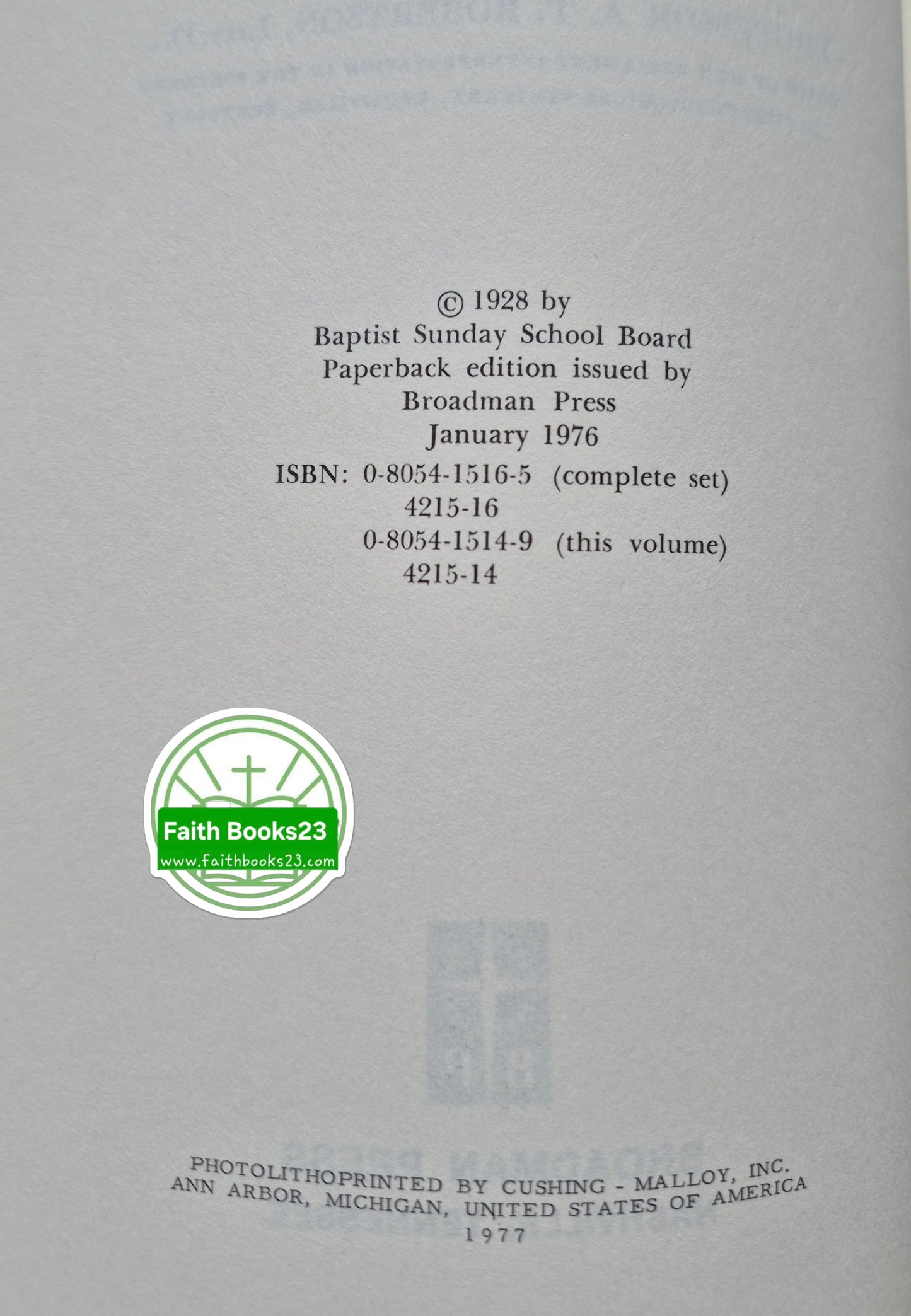 Einige Nebenfiguren im Neuen Testament von Prof. A. T. Robertson (Sehr gut, 1976, TB, 182 Seiten, Broadman Press)