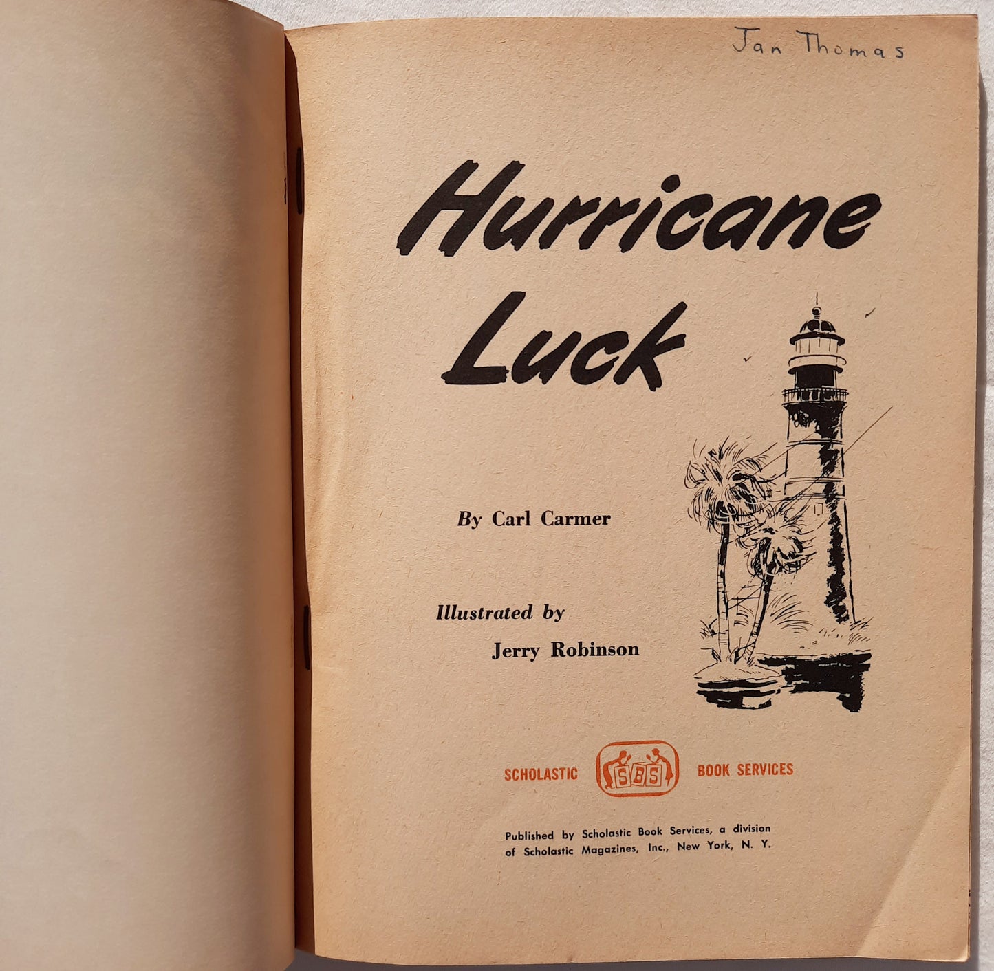 Hurricane Luck by Jerry Robinson (Good, 1965, Pbk, 80 pages, Scholastic)