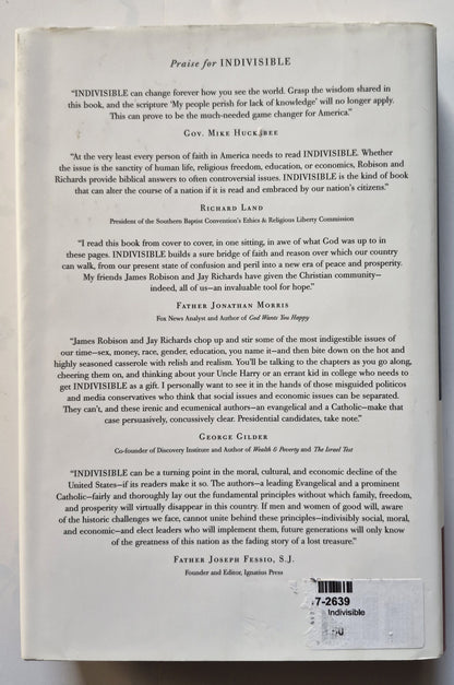 Unteilbar: Glaube, Familie und Freiheit wiederherstellen, bevor es zu spät ist von James Robison (Sehr gut, 2012, HC, 362 Seiten, FaithWords)