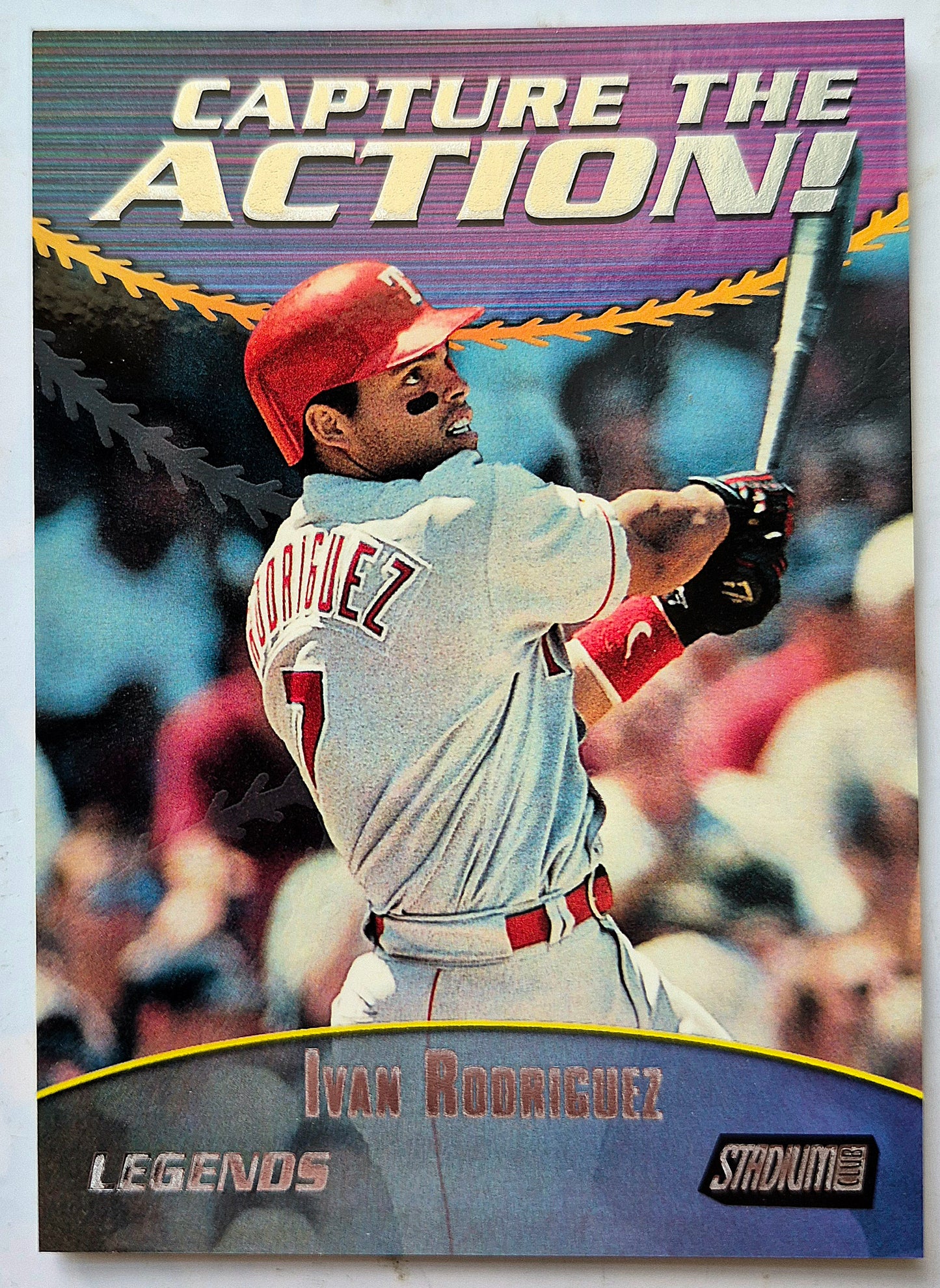 Rodriguez Ivan Texas Rangers Capture the Action CA16 Topps 2000 Stadium Club Baseball Card