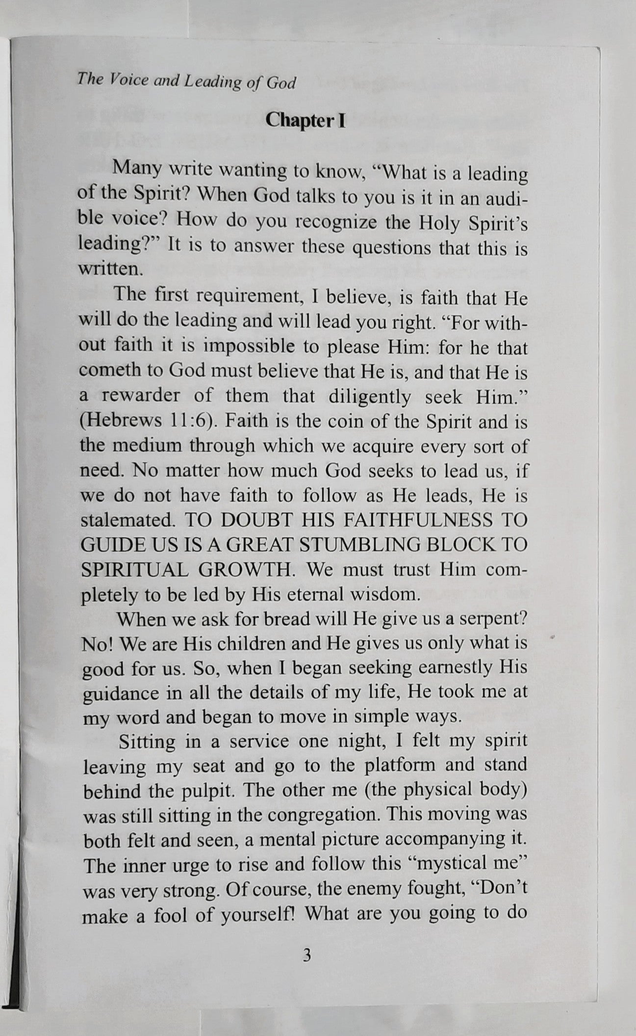 The Voice and Leading of God by Grace Ryerson Roos (Very good, 1971, Pbk, 30 pages, Billye Brim Ministries)