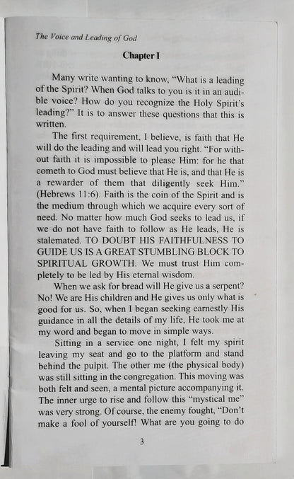 The Voice and Leading of God by Grace Ryerson Roos (Very good, 1971, Pbk, 30 pages, Billye Brim Ministries)