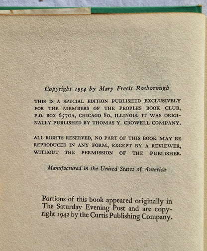 Don't You Cry for Me von Mary Freels Rosborough (Gut, 1954, gebunden, 249 Seiten, Peoples Book Club)