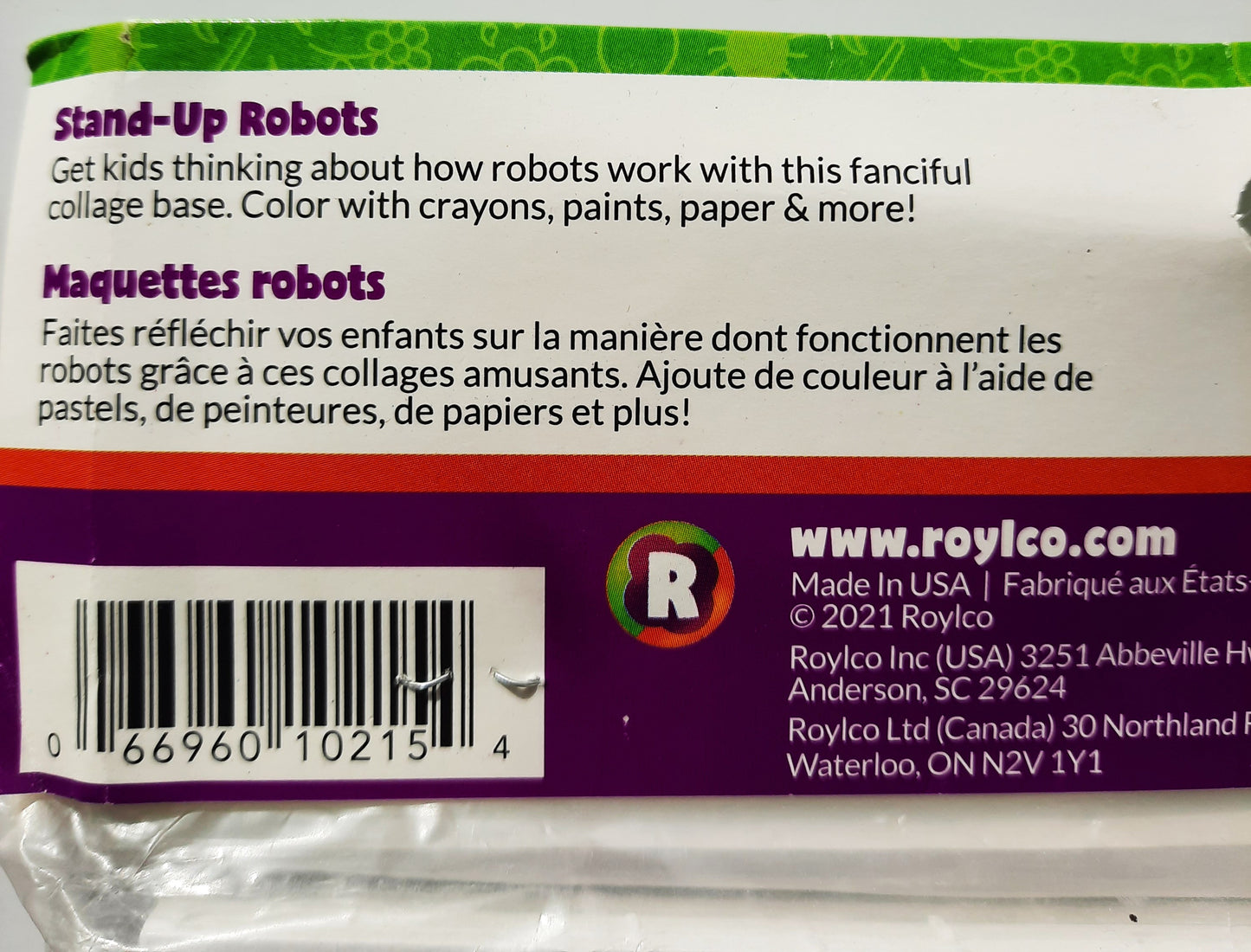 Roylco Stand-Up Robots, 8 x 11 In., 24 pack to color & decorate NEW in Package