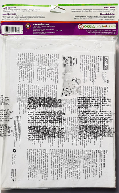 Roylco Stand-Up Robots, 8 x 11 In., 24 pack to color & decorate NEW in Package