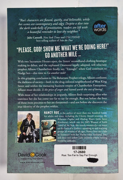 Too Far to Say Far Enough von Nancy Rue (The Reluctant Prophet, Neu, 2012, Pbk, 512 Seiten, David C Cook)