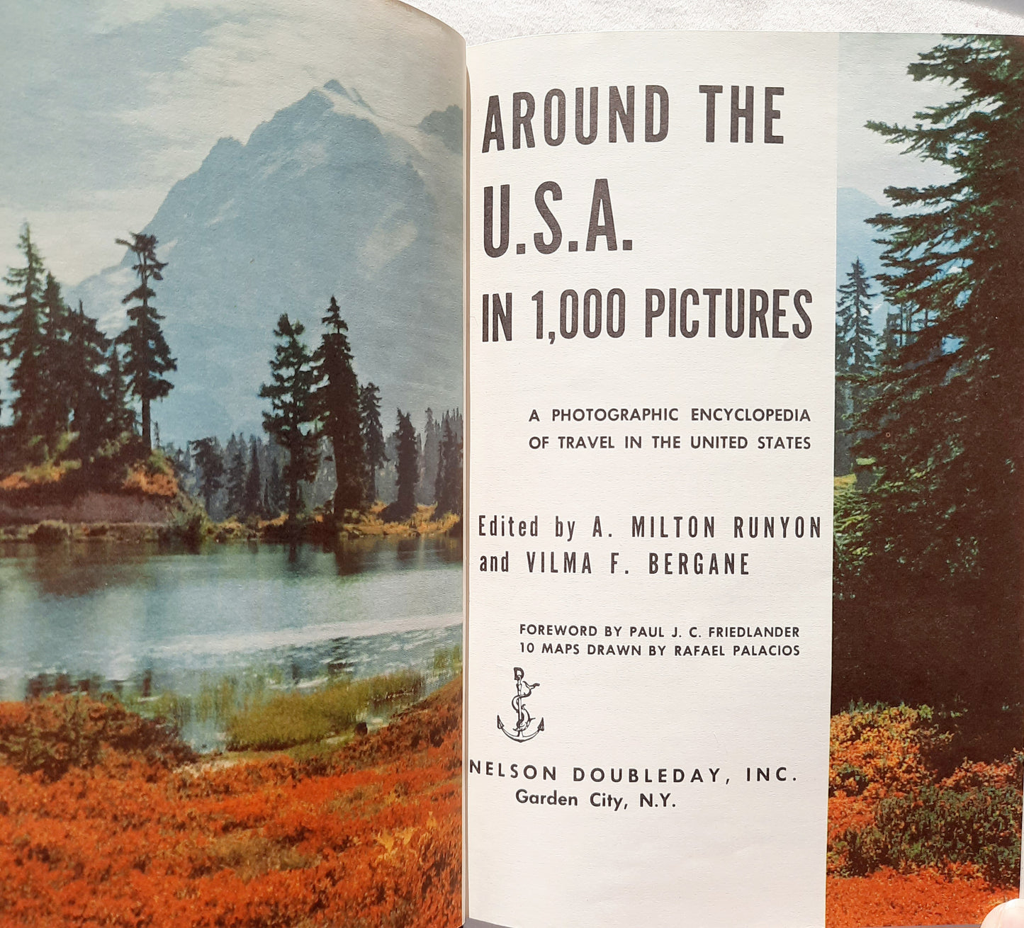 Around the U.S.A. in 1,000 Pictures edited by A. Milton Runyon and Vilma F. Bergane (Good, 1956, HC, 416 pgs)