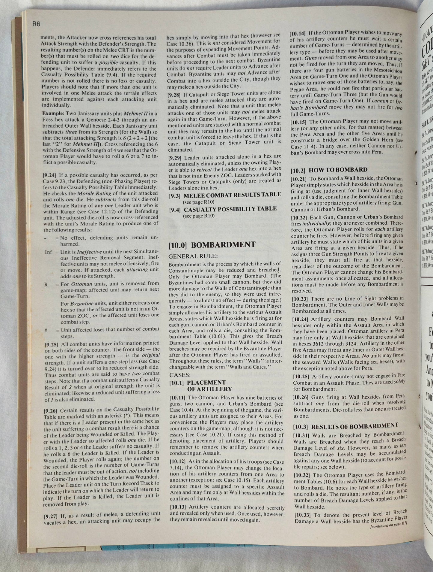 #66 Strategy & Tactics Die Belagerung von Konstantinopel Das Ende des Mittelalters 1453 n. Chr. Jan/Feb 1978 (Gut, 40 S., SPI)