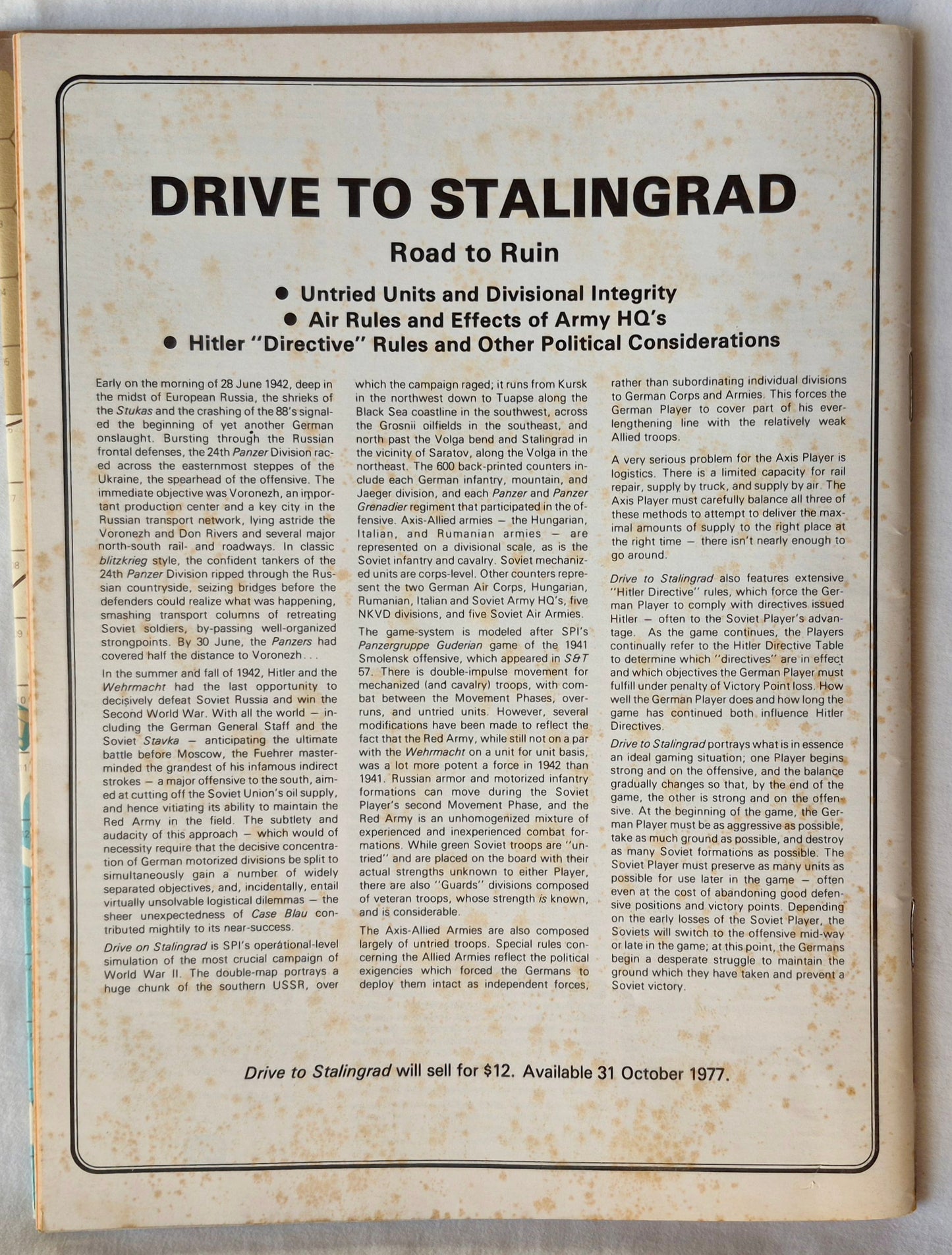 #64 Strategy & Tactics Raid! Commando Operations in the 20th Century Sept/Okt 1977 (Gut, 44 S., SPI)