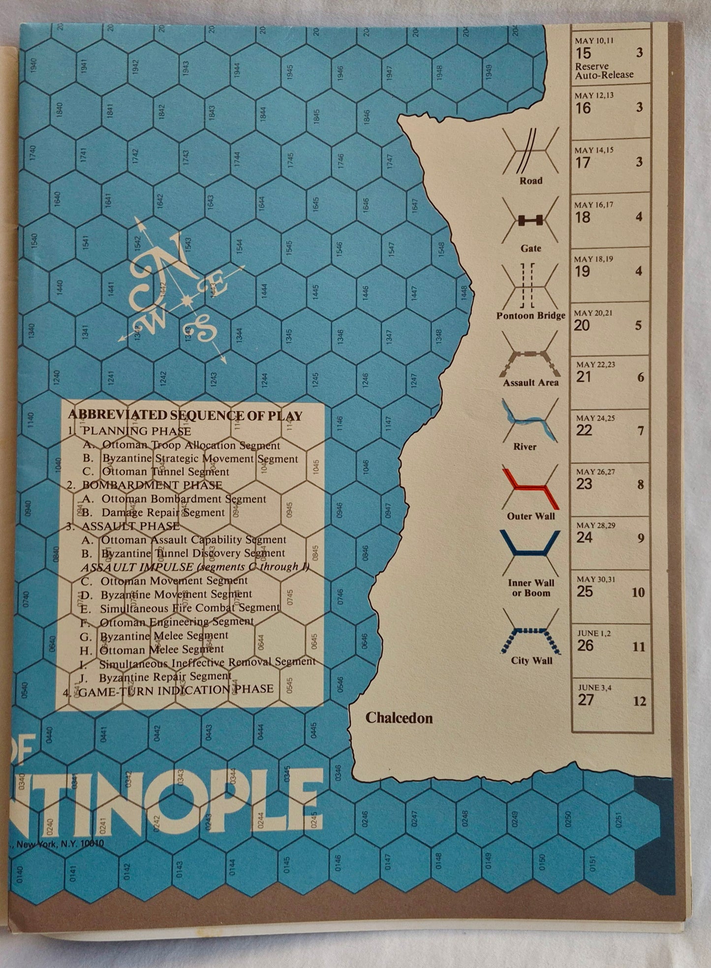 #66 Strategy & Tactics Die Belagerung von Konstantinopel Das Ende des Mittelalters 1453 n. Chr. Jan/Feb 1978 (Gut, 40 S., SPI)