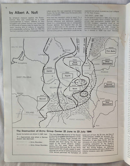 #36 Strategy & Tactics Vernichtung der Heeresgruppe Mitte Die sowjetische Sommeroffensive 1944 (Jan. 1973, Gut, 48 S., SPI)