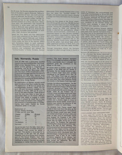 #36 Strategy & Tactics Vernichtung der Heeresgruppe Mitte Die sowjetische Sommeroffensive 1944 (Jan. 1973, Gut, 48 S., SPI)