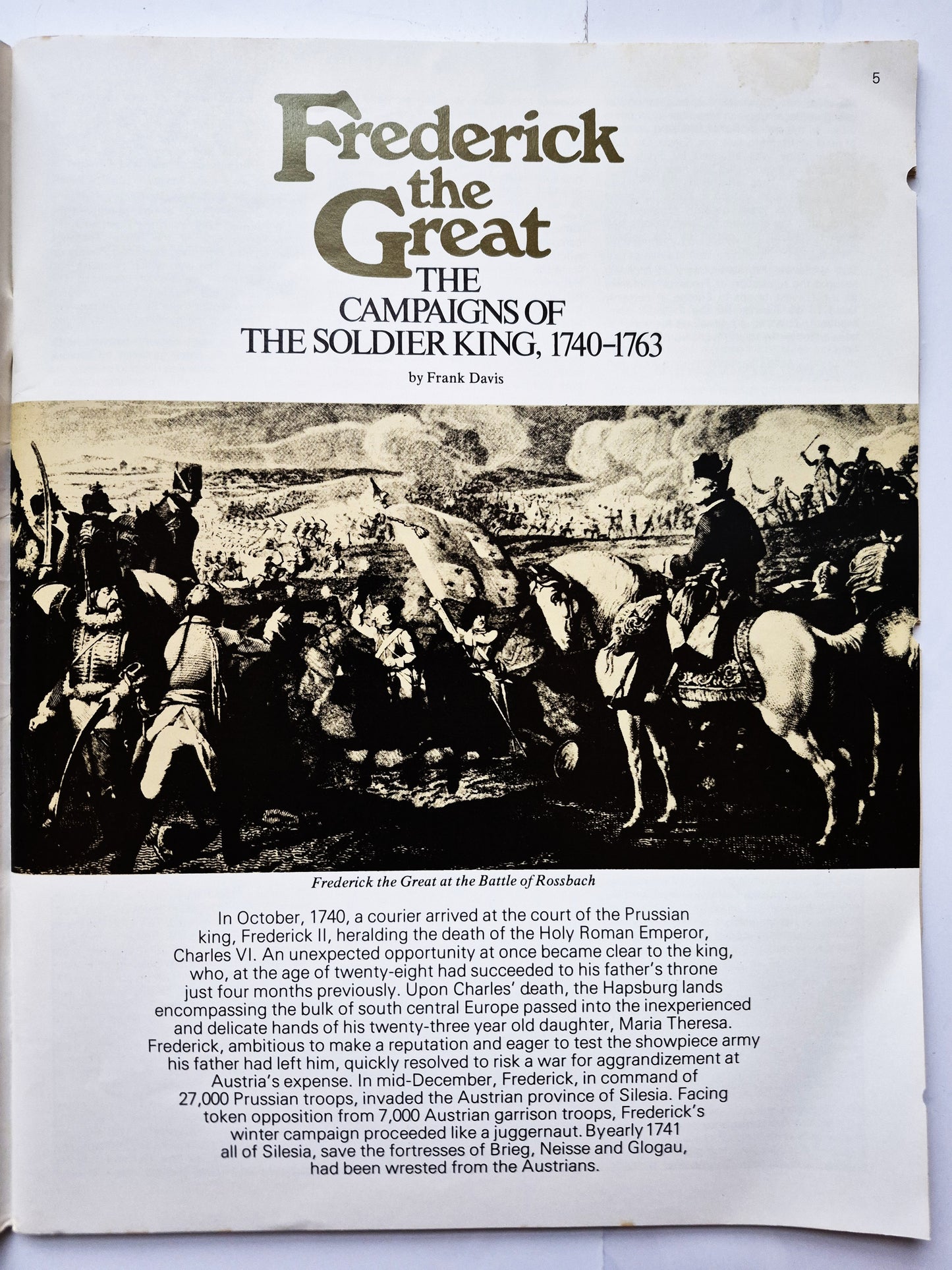 #49 Strategy & Tactics: Frederick the Great Die Feldzüge des Soldatenkönigs 1740-1763 (Gut, März/Apr 1975, 48 S., SPI)
