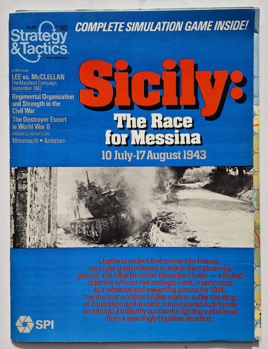 #89 Strategy & Tactics Sizilien: Das Rennen um Messina 10. Juli-17. Aug 1943 Nov/Dez 1981 (Gut, 60 Seiten, SPI)