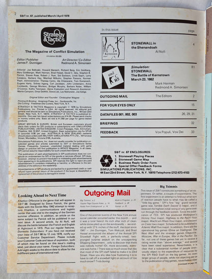 #67 Strategy & Tactics Stonewall in the Shenandoah, 1862 (März/Apr 1978, Gut, 36 Seiten, SPI)