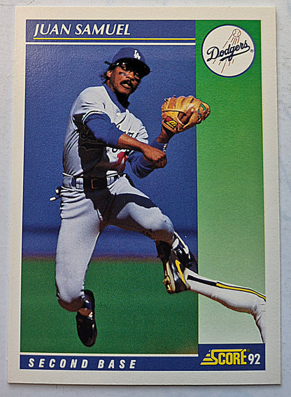 Score '92 Juan Samuel Los Angeles Dodgers Second Base #73 Baseballkarte Nahezu Neuwertig