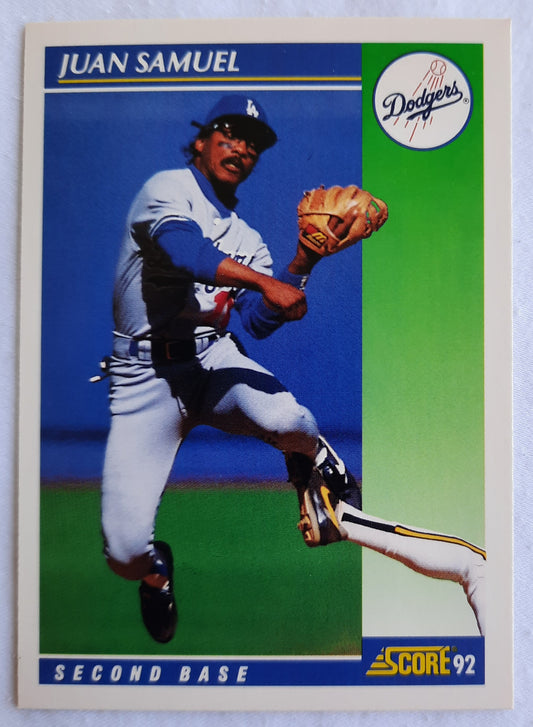 Score '92 Juan Samuel Los Angeles Dodgers Second Base #73 Baseball Card Near Mint