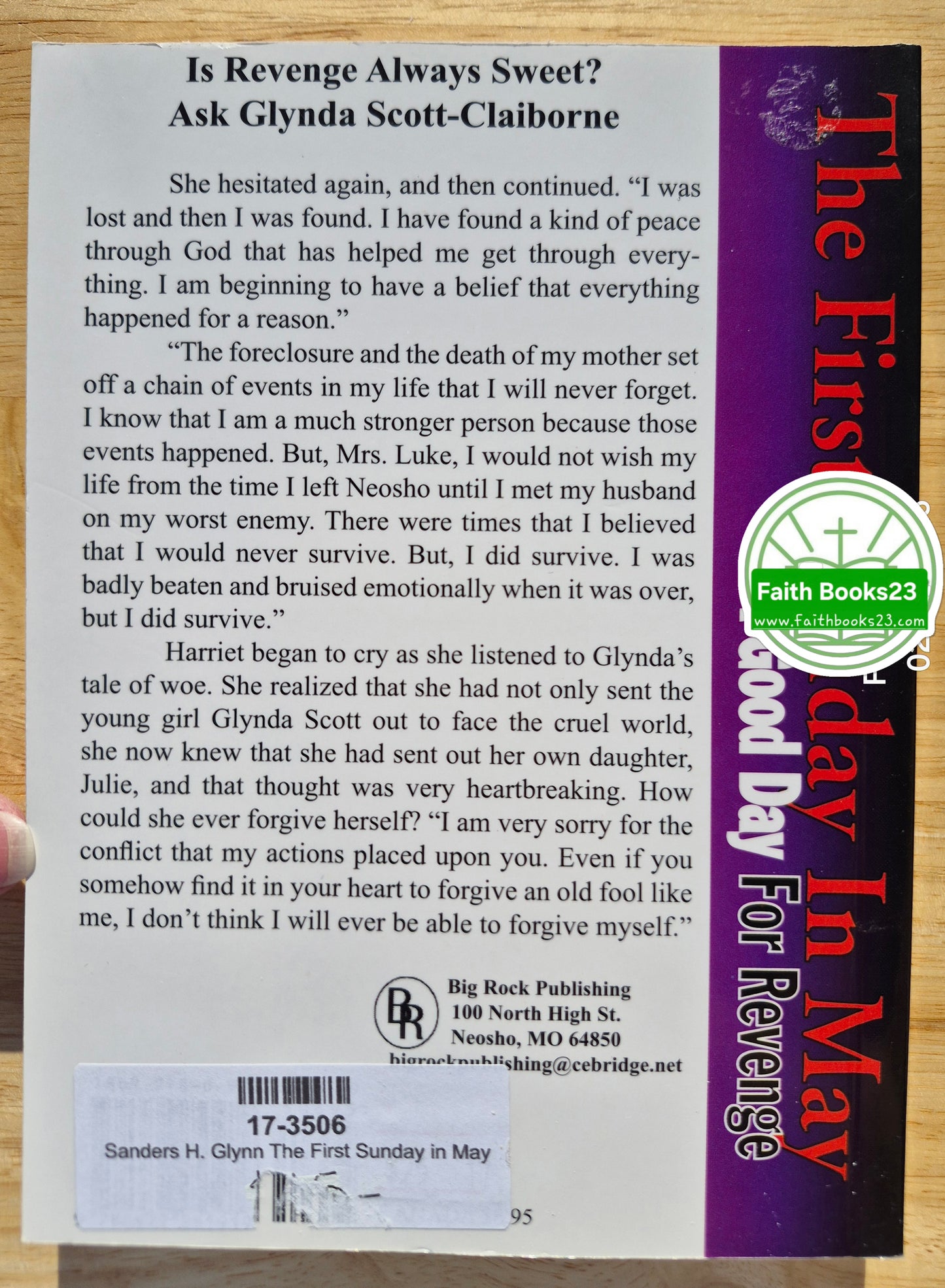 The First Sunday in May: A Good Day for Revenge von H. Glynn Sanders (Sehr gut, 2007, Pb., 233 Seiten, Big Rock Publishing)