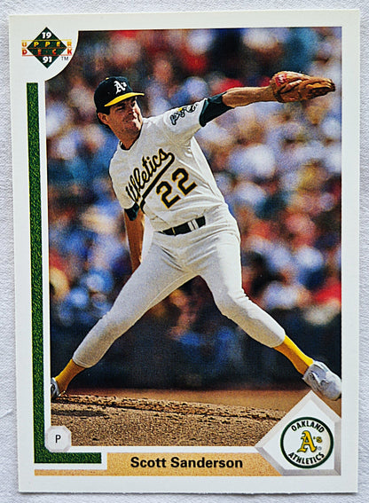 Sanderson Scott Oakland Athletics #582 Pitcher Upper Deck 1991 Baseball Card