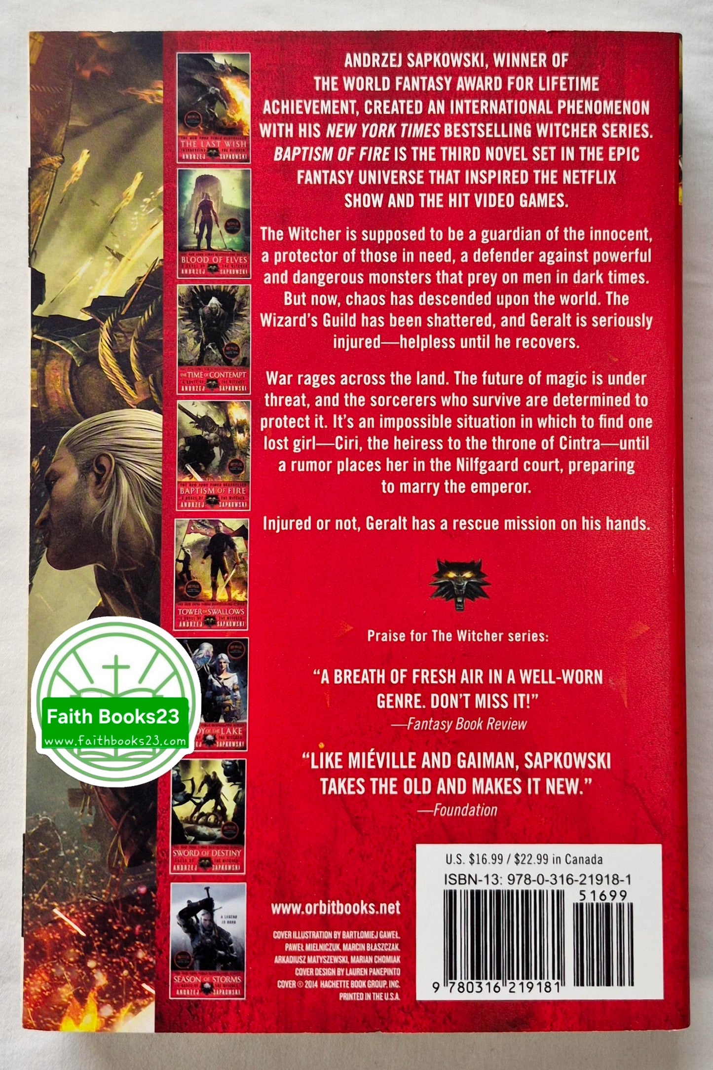 The Witcher: Feuertaufe #3 von Andrzej Sapkowski (Sehr gut, 2014, TB, 389 S., Orbit Books)