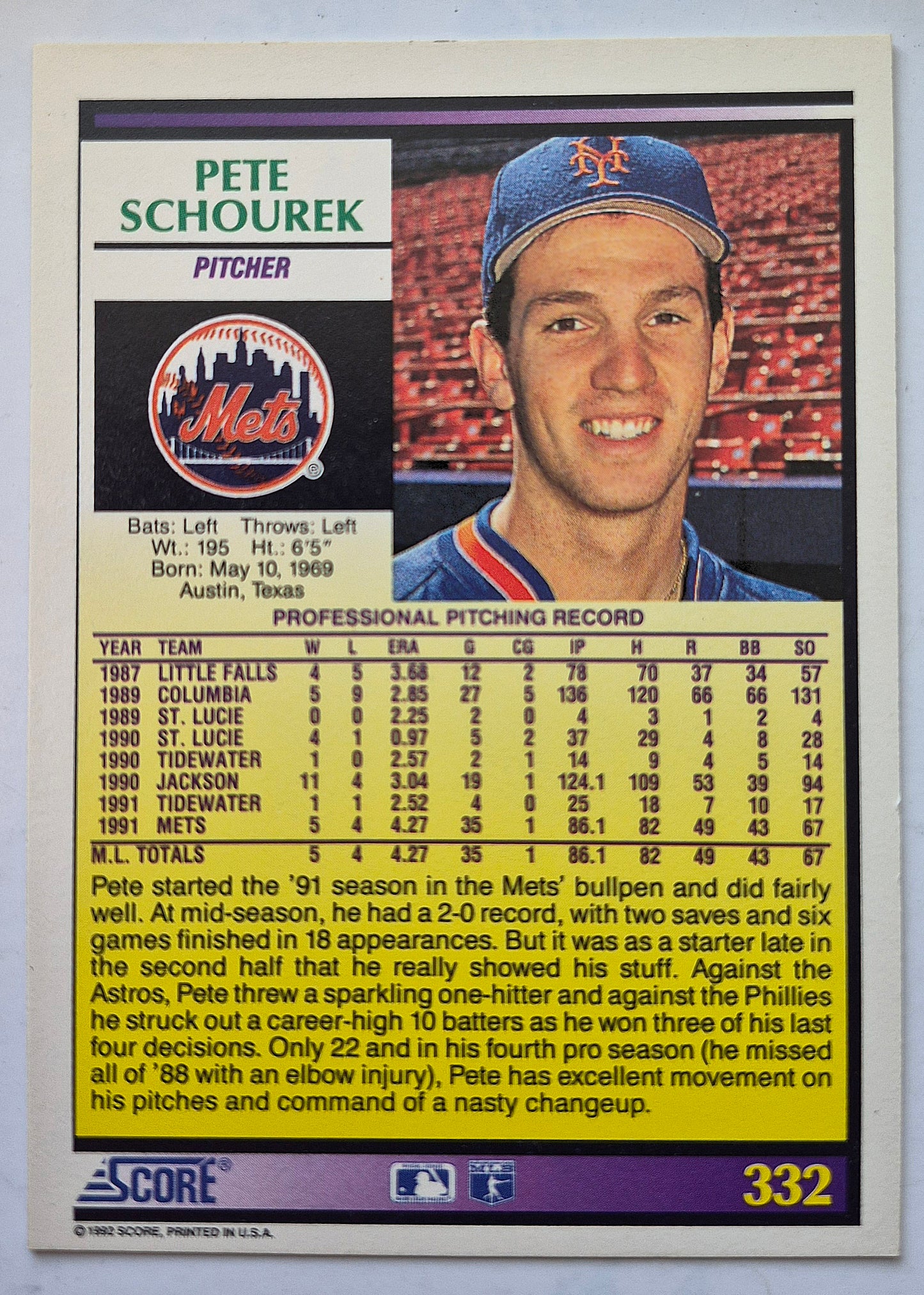 Bewertung '92 Bob Scanlan Pitcher Chicago Cubs #285 Baseballkarte Fast Neuwertig