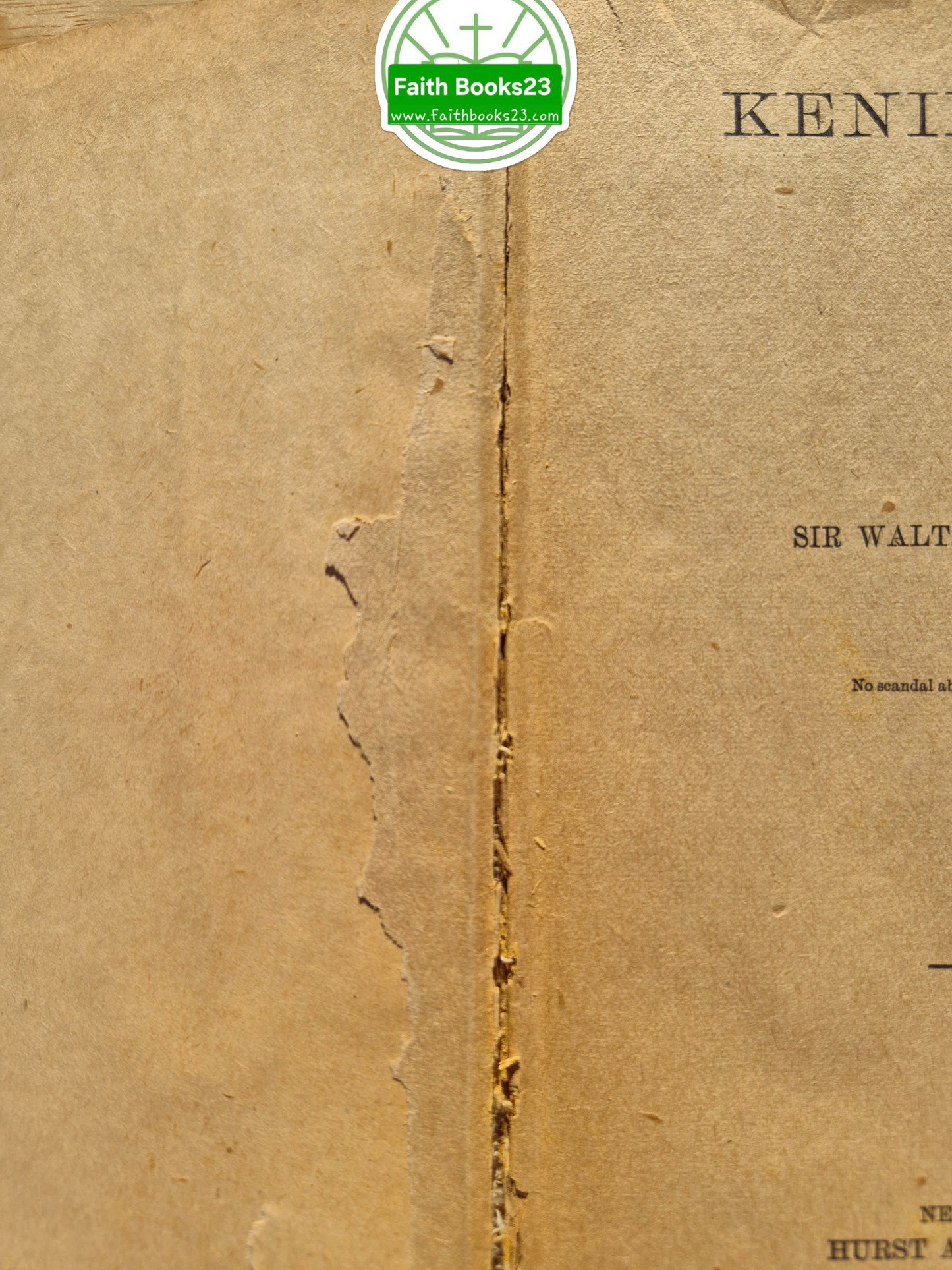 Kenilworth von Sir Walter Scott (Akzeptabel, ca. 1890, gebunden, 469 Seiten, Hurst & Company)