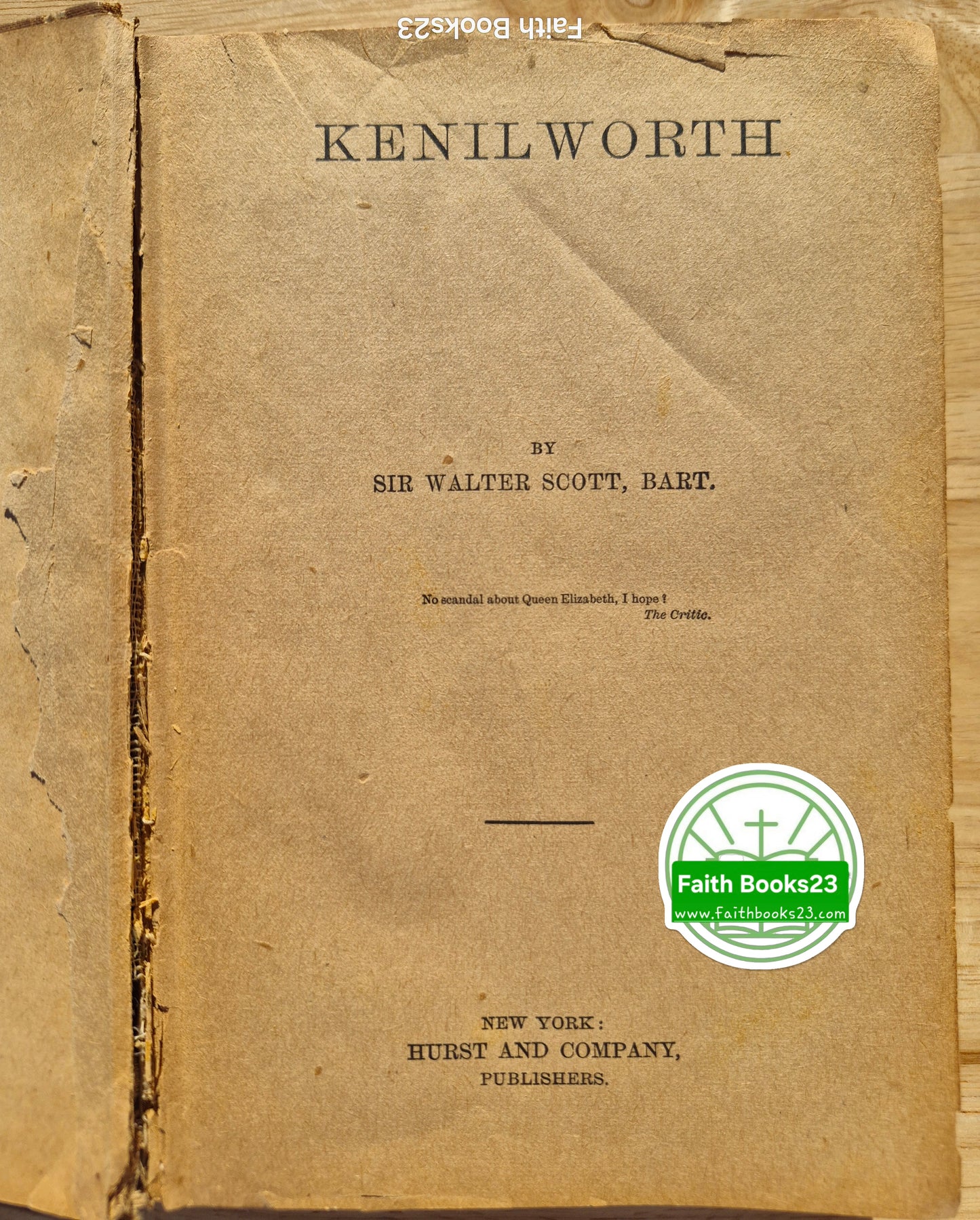 Kenilworth von Sir Walter Scott (Akzeptabel, ca. 1890, gebunden, 469 Seiten, Hurst & Company)