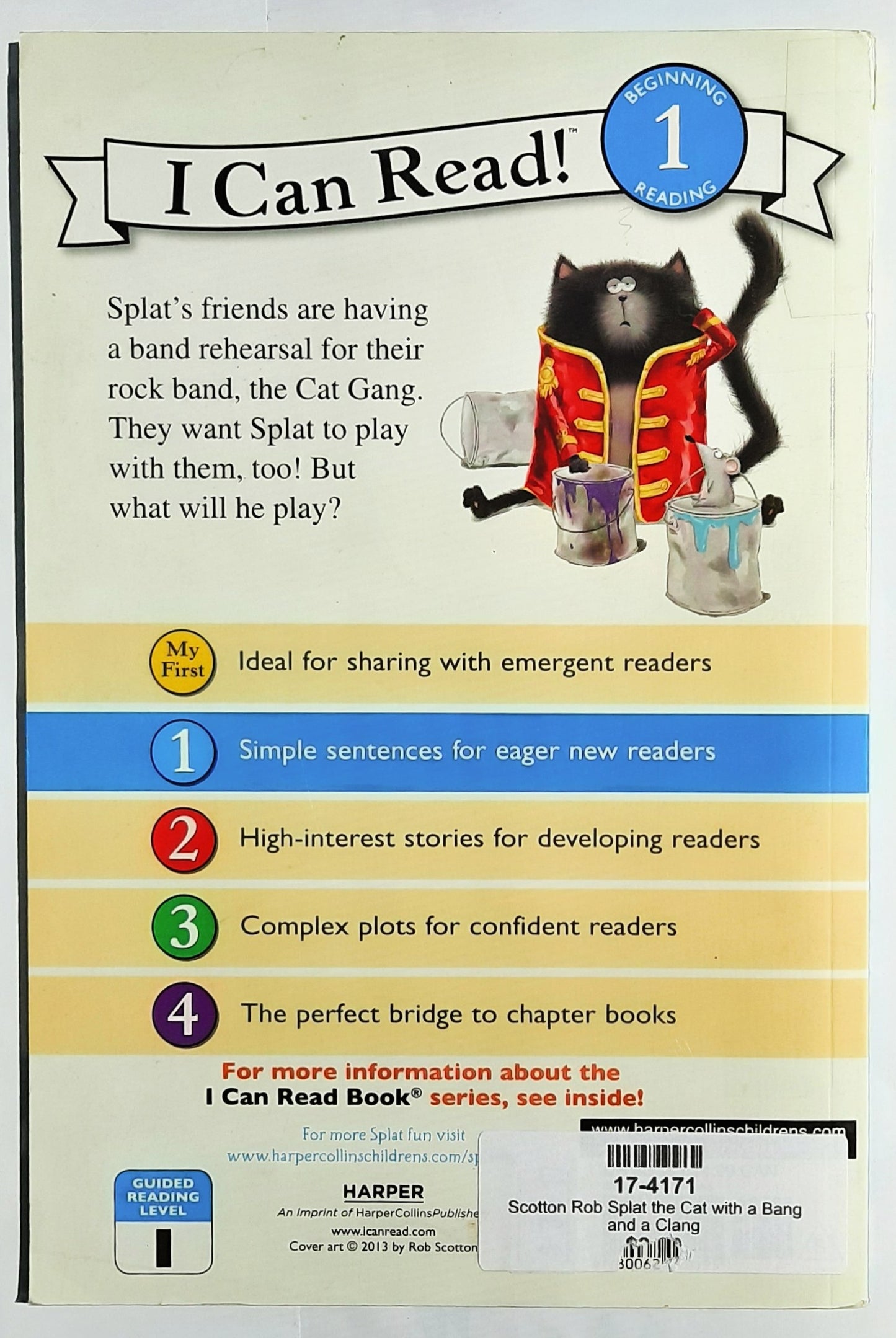 Splat the Cat With a Bang and a Clang by Rob Scotton (Very good, 2013, Pbk, 32 pages, Harper)