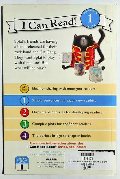Splat the Cat With a Bang and a Clang by Rob Scotton (Very good, 2013, Pbk, 32 pages, Harper)