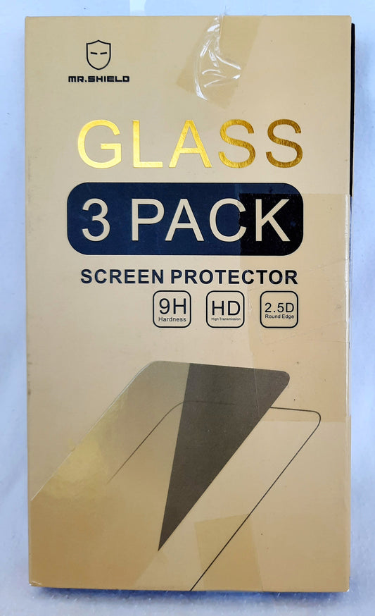 Mr. Shield Glass Screen Protector (New, 3 pack, 9H, HD, 2.5D)