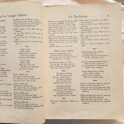 One Thousand Poems for Children selected and arranged by Elizabeth Hough Secrist (Good. 1946, HC, 601 pages, MacRae-Smith Company)