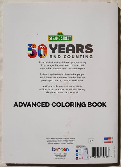 Sesame Street Advanced Coloring Book by Bendon (Good, 2019, Pbk)