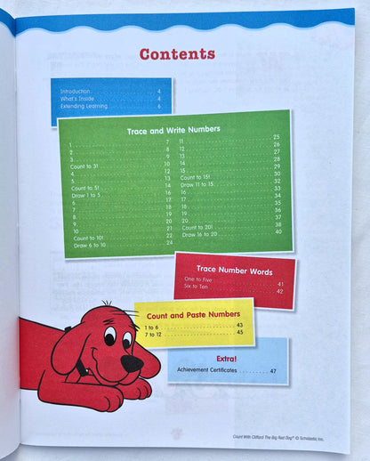 Zählen mit Clifford, dem großen roten Hund: Aktivitäten zum Aufbau feinmotorischer und früher mathematischer Fähigkeiten von Karen Sevaly (Neu, 2015, broschiert, 48 Seiten, Scholastic)